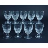 Nine Waterford Crystal Colleen pattern goblets