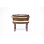 A 19th century mahogany coopered jardiniere/wine cooler