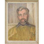 *** Payne (British, 20th century), Half portrait of Sir Vivian Fuchs, oil, 61 x 46cm