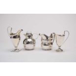 Four silver jugs