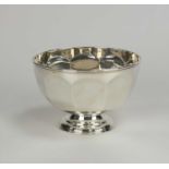 A pedestal silver rose bowl