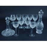 Waterford Crystal Colleen decanters and drinking glasses