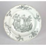 Worcester 'Classical Ruins' soup plate, circa 1760