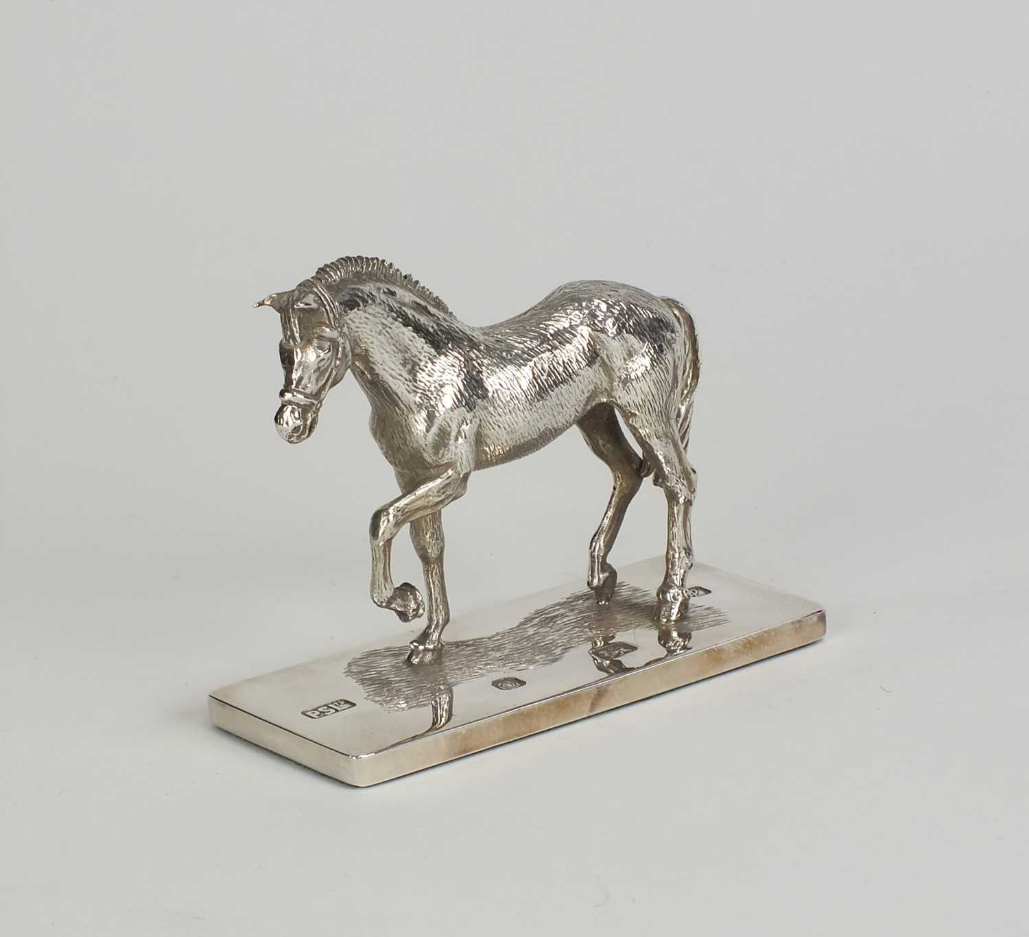 A silver model of a horse