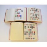 Collection of stamps in 3 red loose-leaf albums containing countries J to R.