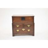 An 18th century oak mule chest or coffer bach