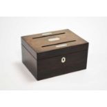 An early Victorian rosewood veneered correspondence box