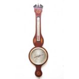 A 19th century inlaid mahogany banjo barometer