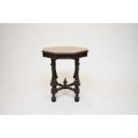A late Victorian, 17th century style, oak occasional table by Edwards and Roberts