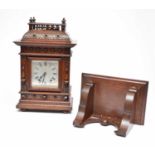 A late 19th century, reformed Gothic style, bracket clock and bracket (2)