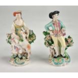 Pair of Derby figures of the Dresden Shepherd and Shepherdess