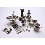 A small collection of silver and plated wares