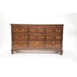 A late 18th century oak mule chest