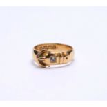An 18ct gold Victorian diamond buckle ring