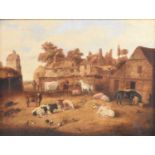 G*Jackson (English School, 19th century), farmyard scene, oil, 51 x 66.5cm