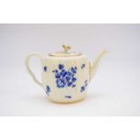 Worcester 'dry-blue' floral teapot and cover