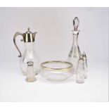 A silver mounted glass decanter