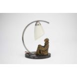 A French art deco figural lamp