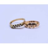 Two 18ct gold diamond rings