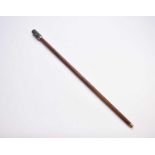 A 20th century, novelty, walnut walking stick with a shagreen handle