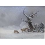 Thomas Finchett (1858-1931) Winter scenes with sheep