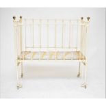 A late Victorian painted iron and brass cot by Seventh Heaven