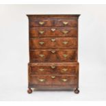 A George II walnut chest on chest