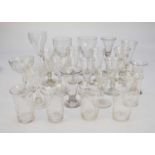 A collection of 18th-19th century drinking glasses