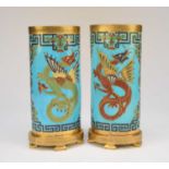 A pair of Moore Brothers Aesthetic Movement vases