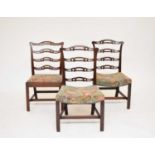A matched set of ten (9+1) 19th century ladder-back dining chairs