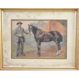 Charles Jones, 19th century, a farmer showing his pony, w/c, 23 x 33.5cm