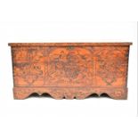 A 17th/18th century rectangular, cedar cassone