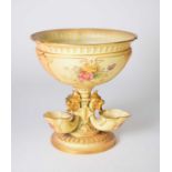 Royal Worcester blush ivory table centrepiece, dated 1908
