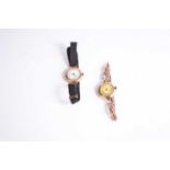 Two ladies 9ct gold wristwatches