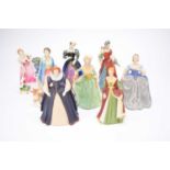 Eight Royal Doulton and Franklin figures
