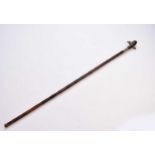 An early 20th century novelty, 'whistle', walking stick