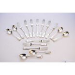 A collection of silver Fiddle pattern flatware