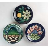 Three Moorcroft pin dishes including Jumeirah