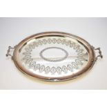 A large two handled electroplated tray