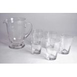 A glass lemonade set engraved by Alice Barnwell