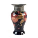 William Moorcroft 'Pomegranate' vase with pewter mount, circa 1920s
