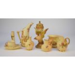 A collection of Royal Worcester blush ivory