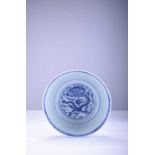 A Chinese blue and white 'grains of rice' porcelain bowl, Qing Dynasty
