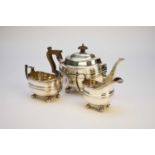 An Edwardian three piece silver tea service