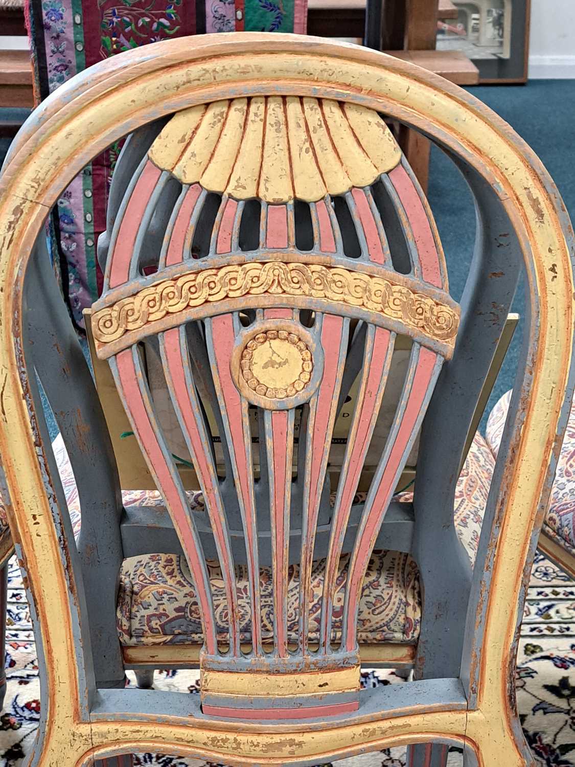 A set of fourteen Louis XVI style 'Montgolfier' balloon back dining chairs - Image 3 of 8