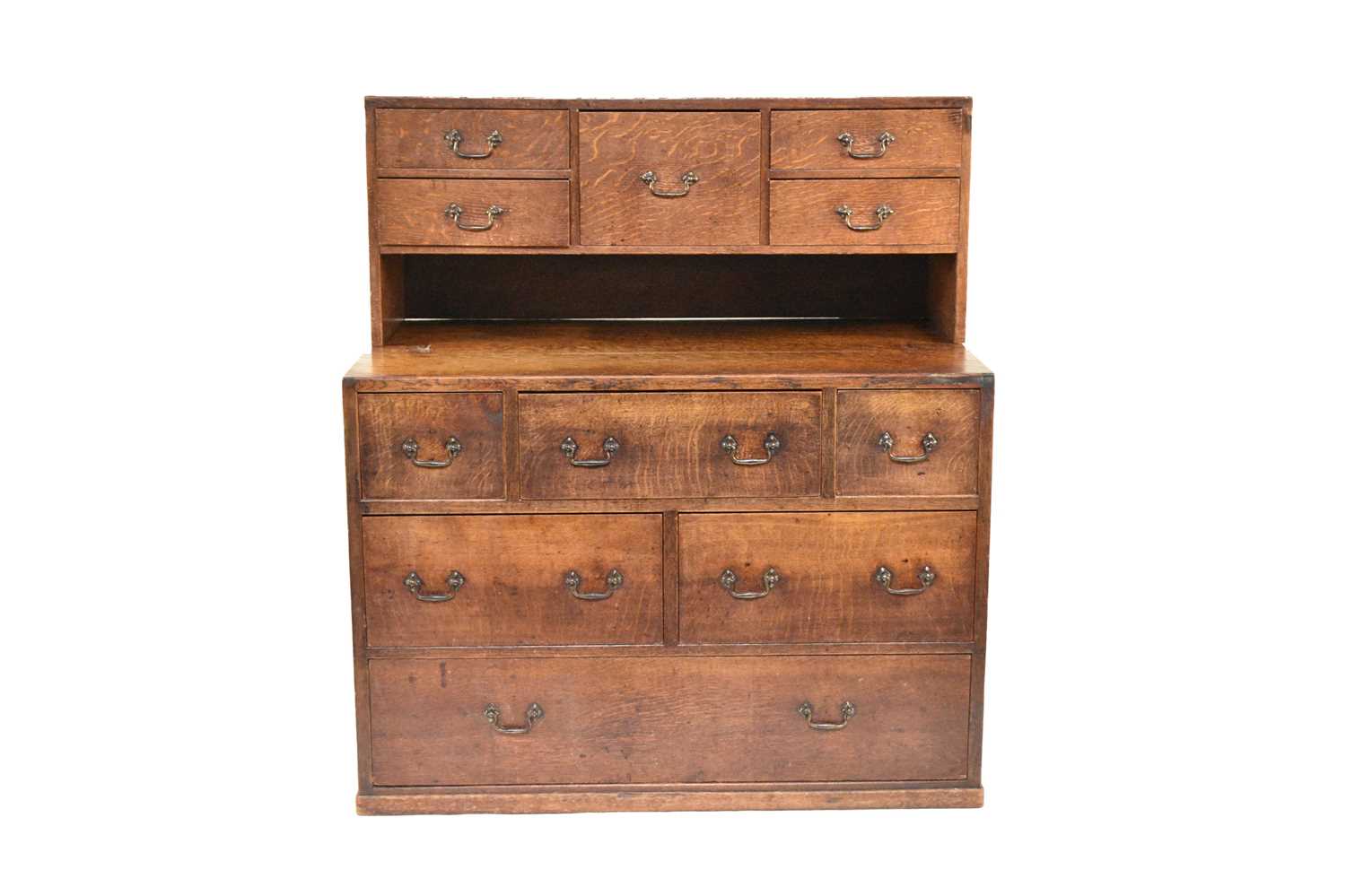 An unusual oak two-part chest, early 20th century