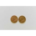 Two George V half sovereigns