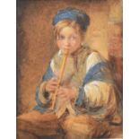 Attributed to William Henry Hunt (1790 - 1864) Boy Playing Recorder