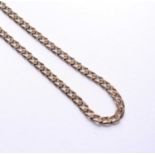 A yellow metal flat curb link chain necklace