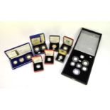 A collection of U.K. Royal Mint silver proof piedfort coinage